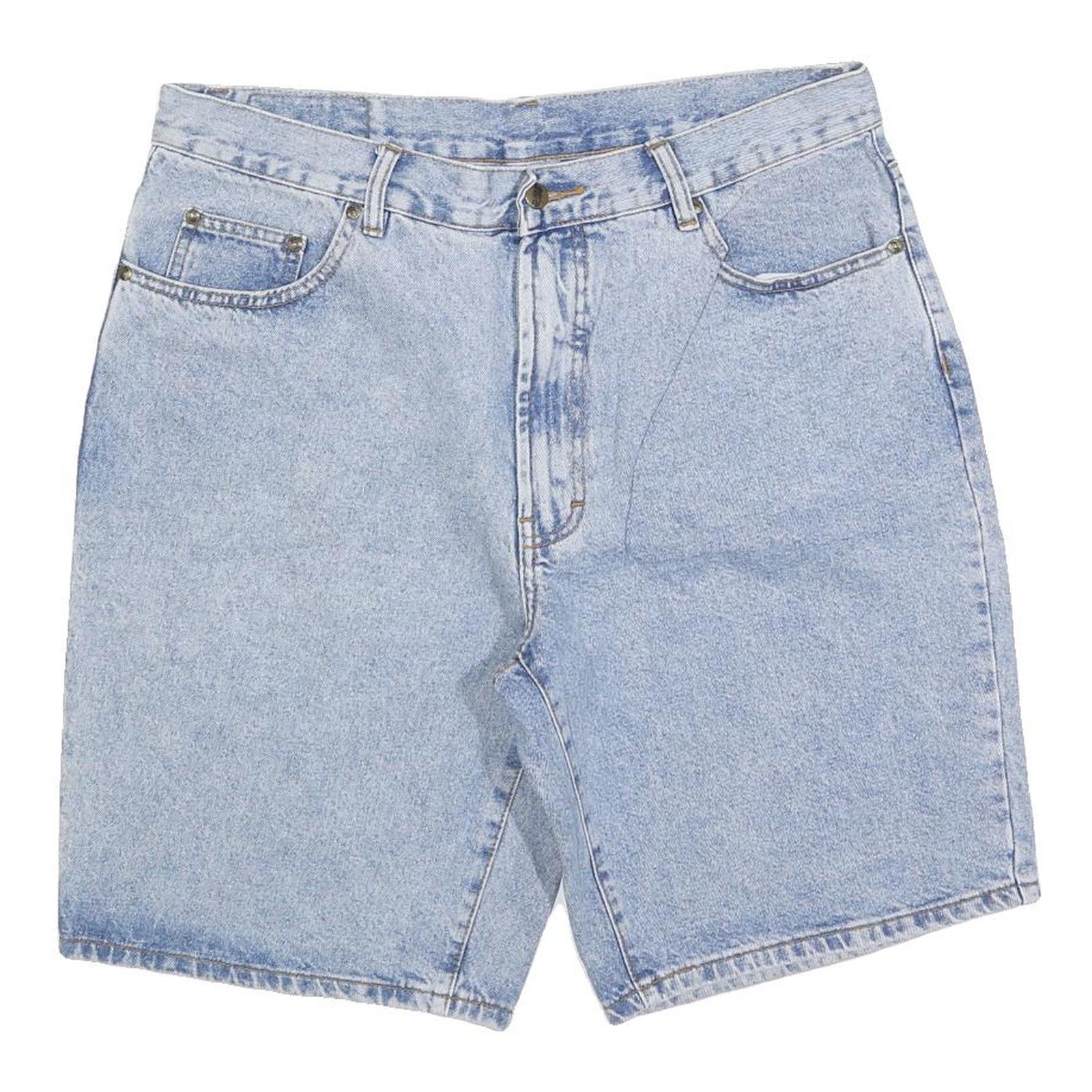 BASIC JEANS Mens Shorts Blue Denim XL W38 Classic Cotton Blend Casual