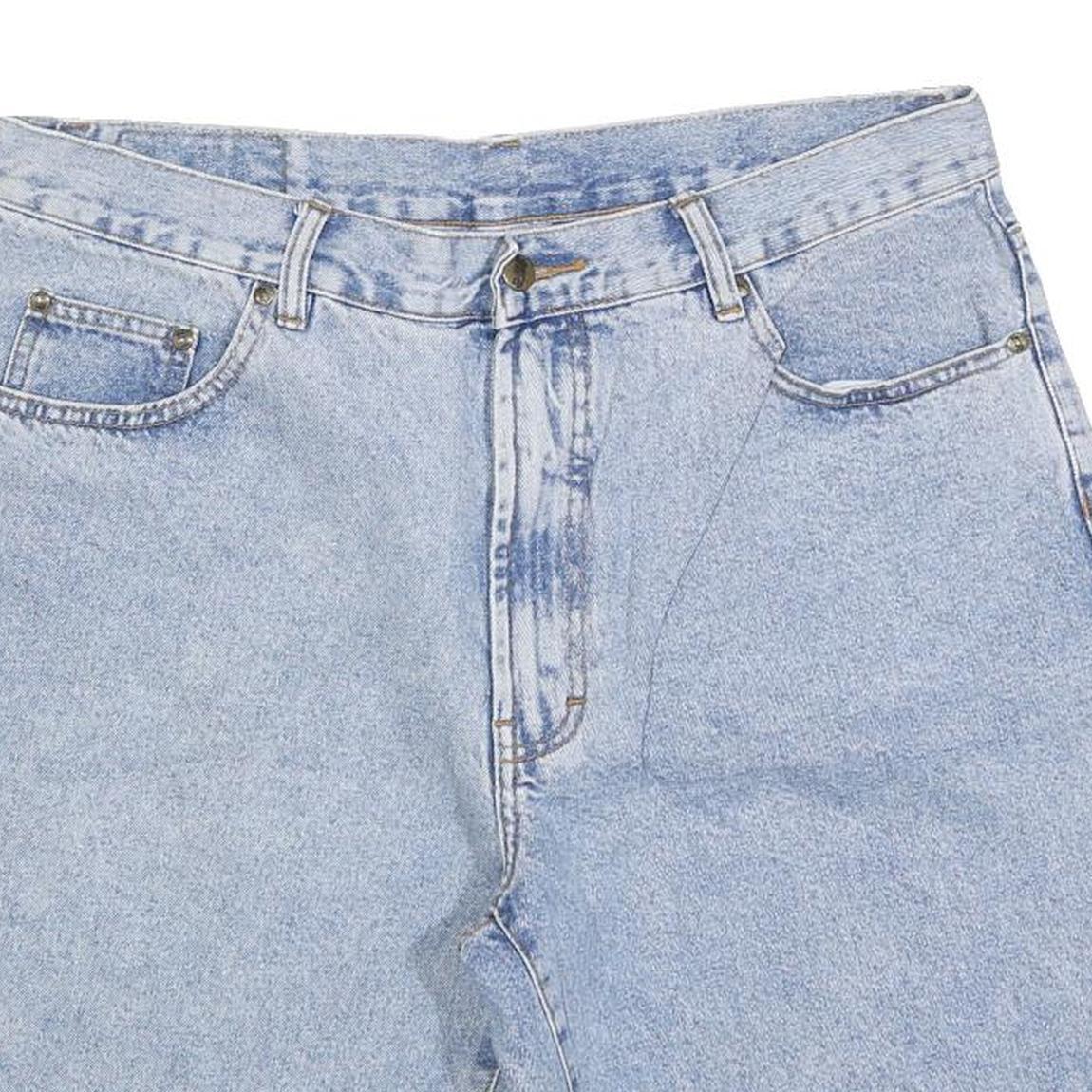 BASIC JEANS Mens Shorts Blue Denim XL W38 Classic Cotton Blend Casual