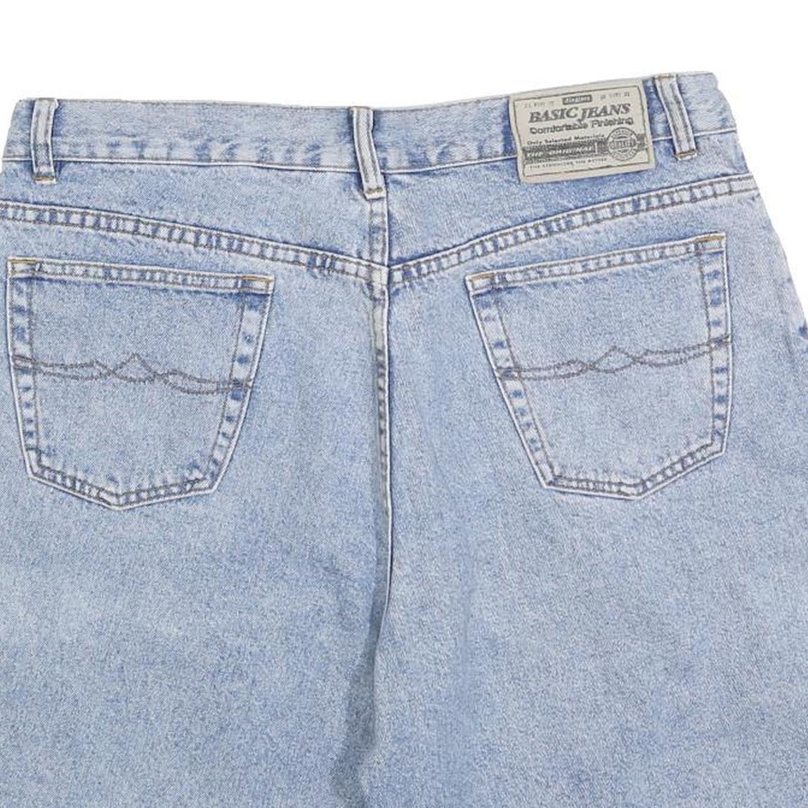 BASIC JEANS Mens Shorts Blue Denim XL W38 Classic Cotton Blend Casual