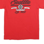 DELTA Mens Red Seattle Graphic T-Shirt L Short Sleeve Crew Neck Cotton Blend