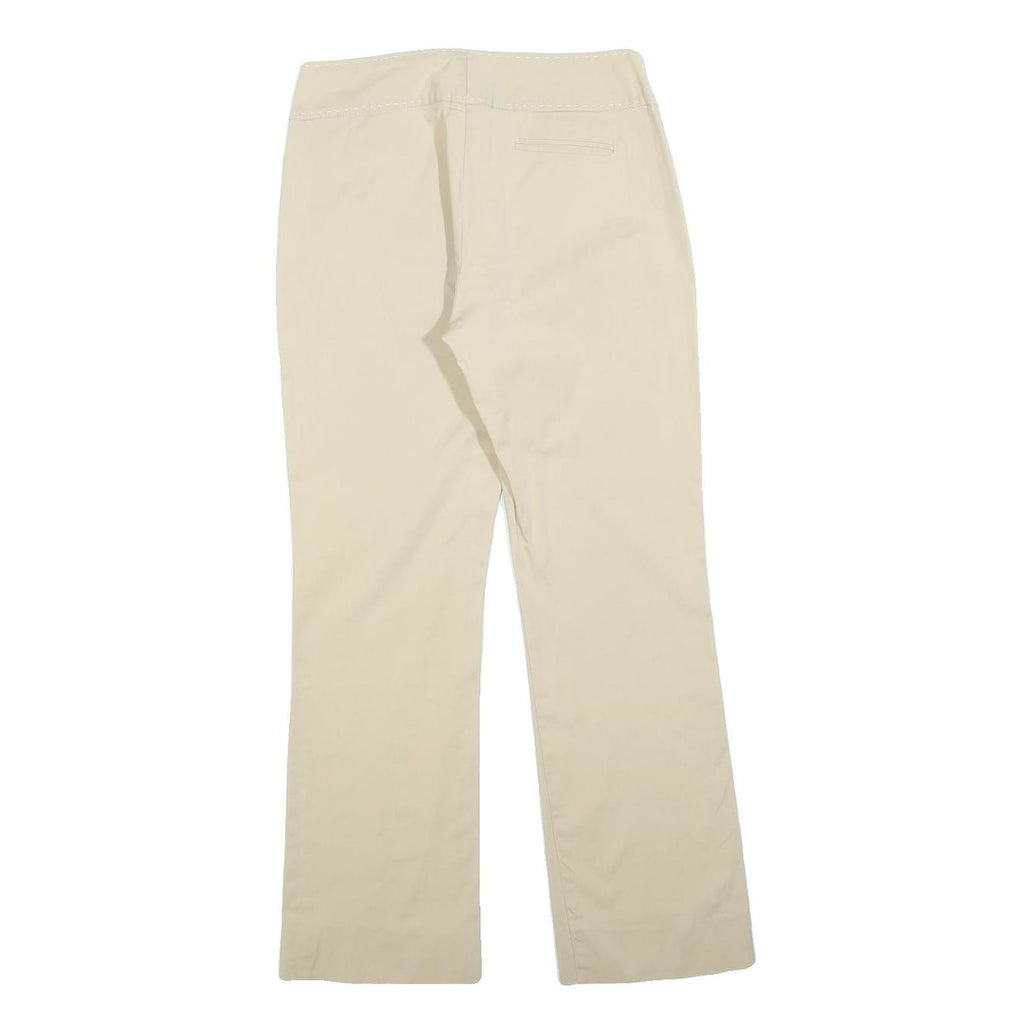 PENNY BLACK Womens Cotton Blend Beige Regular Fit Straight Leg Trousers W27 L27