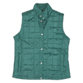 JANE ASHLEY Womens Green Quilted Jacket M Polyester Blend Button Closure