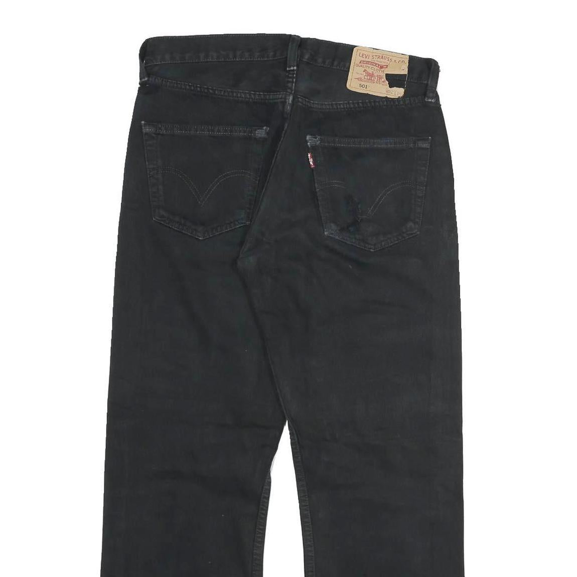 LEVI'S 501 Mens Black Regular Jeans Denim W32 L28 Classic Button Fly