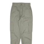 Womens Cotton Blend Slim Khaki Trousers W28 L30 Cargo Style Zip Closure Casual