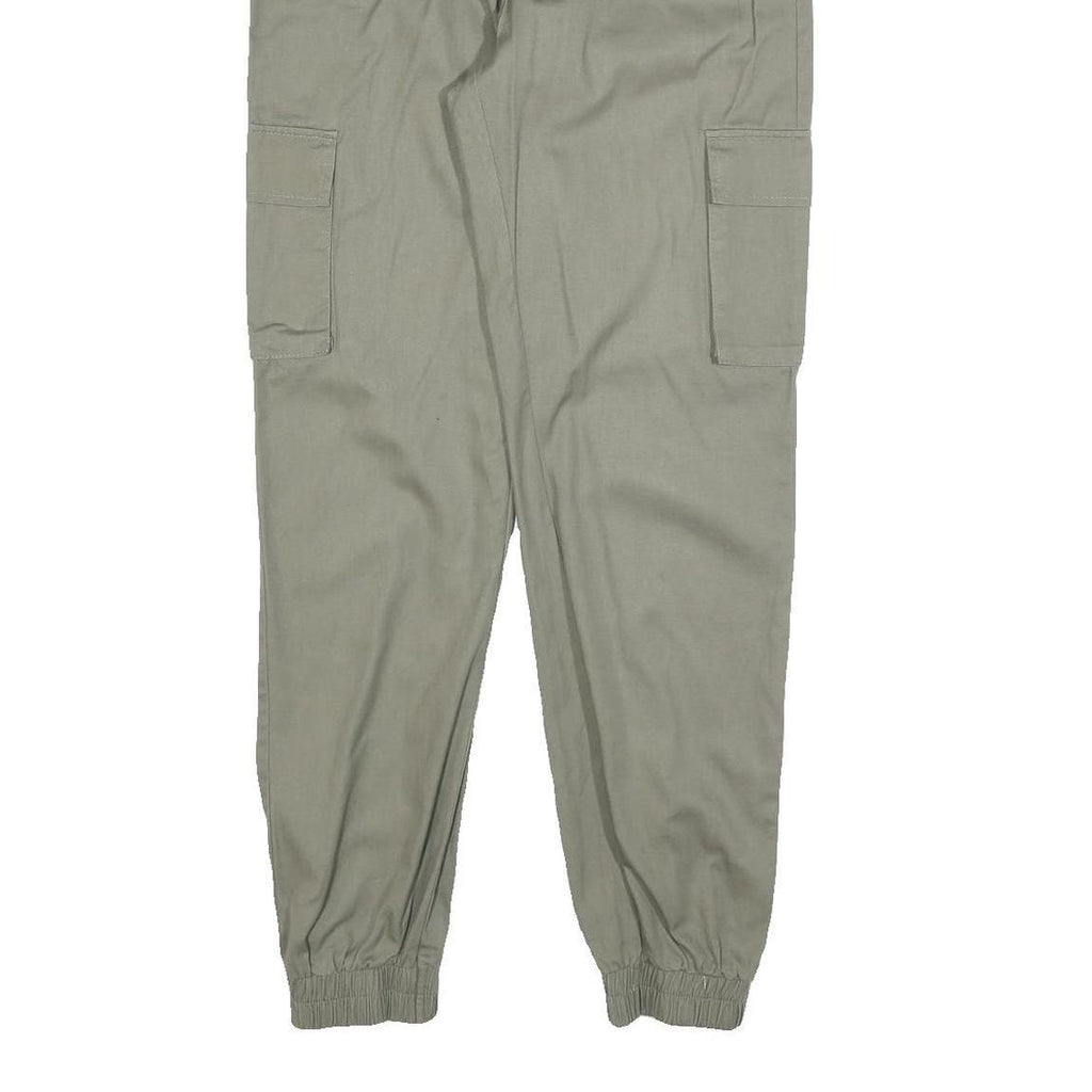 Womens Cotton Blend Slim Khaki Trousers W28 L30 Cargo Style Zip Closure Casual