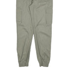 Womens Cotton Blend Slim Khaki Trousers W28 L30 Cargo Style Zip Closure Casual