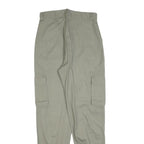 Womens Cotton Blend Slim Khaki Trousers W28 L30 Cargo Style Zip Closure Casual