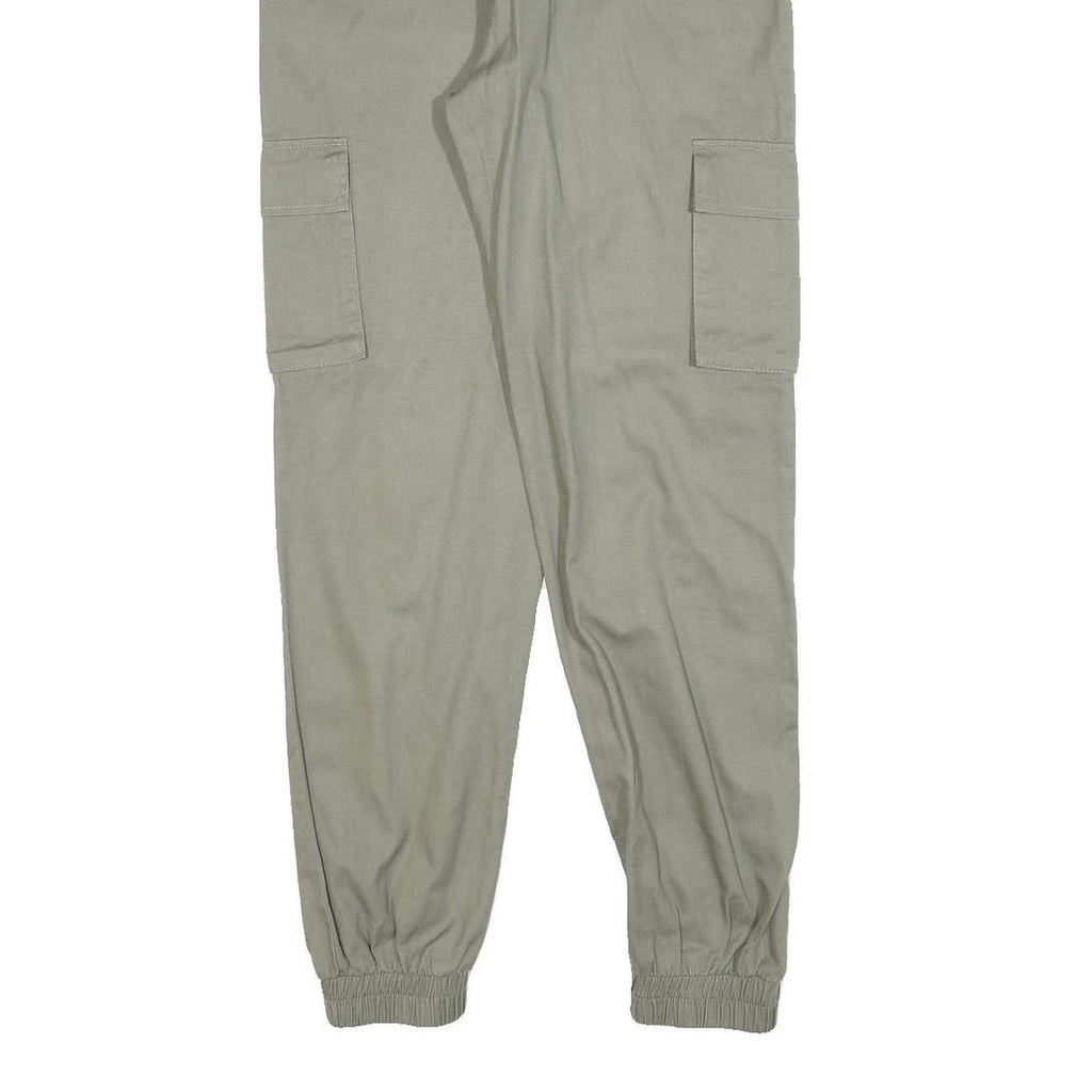 Womens Cotton Blend Slim Khaki Trousers W28 L30 Cargo Style Zip Closure Casual