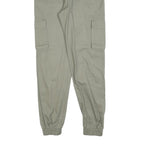 Womens Cotton Blend Slim Khaki Trousers W28 L30 Cargo Style Zip Closure Casual