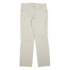 EP Womens Polyester Blend Cream Regular Fit Straight Leg Trousers W32 L32 Casual