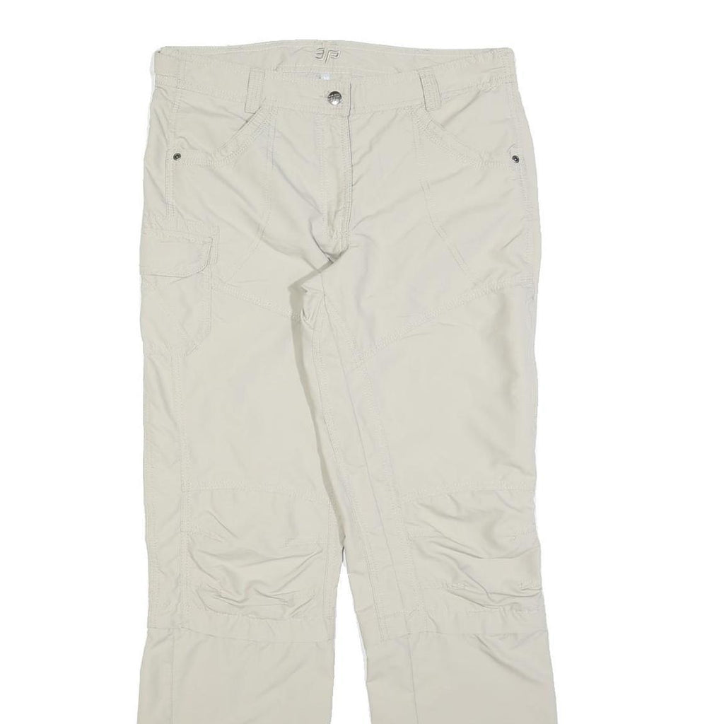 EP Womens Polyester Blend Cream Regular Fit Straight Leg Trousers W32 L32 Casual