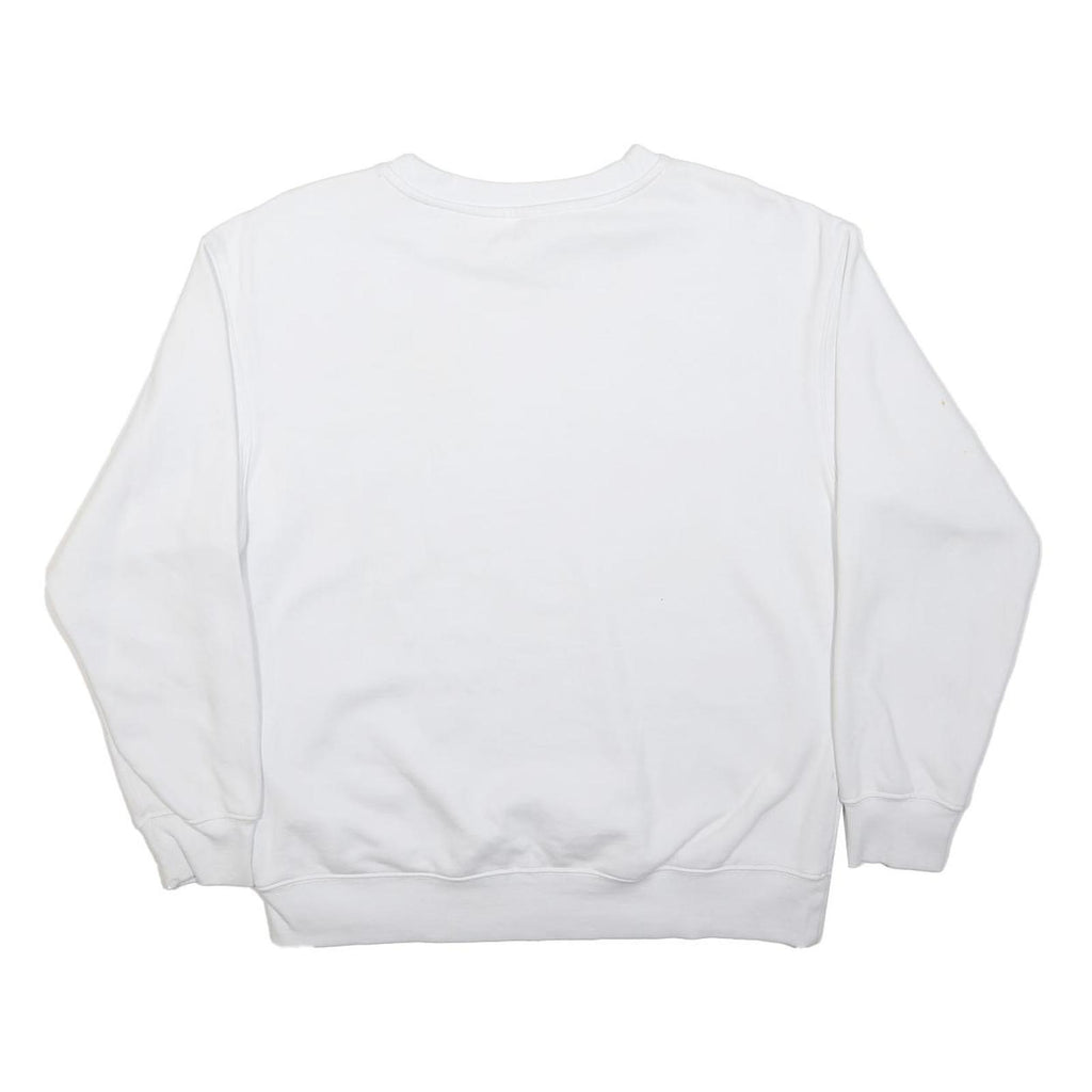 CALVIN KLEIN Mens White Crew Neck M Cotton Sweatshirt Classic Pullover