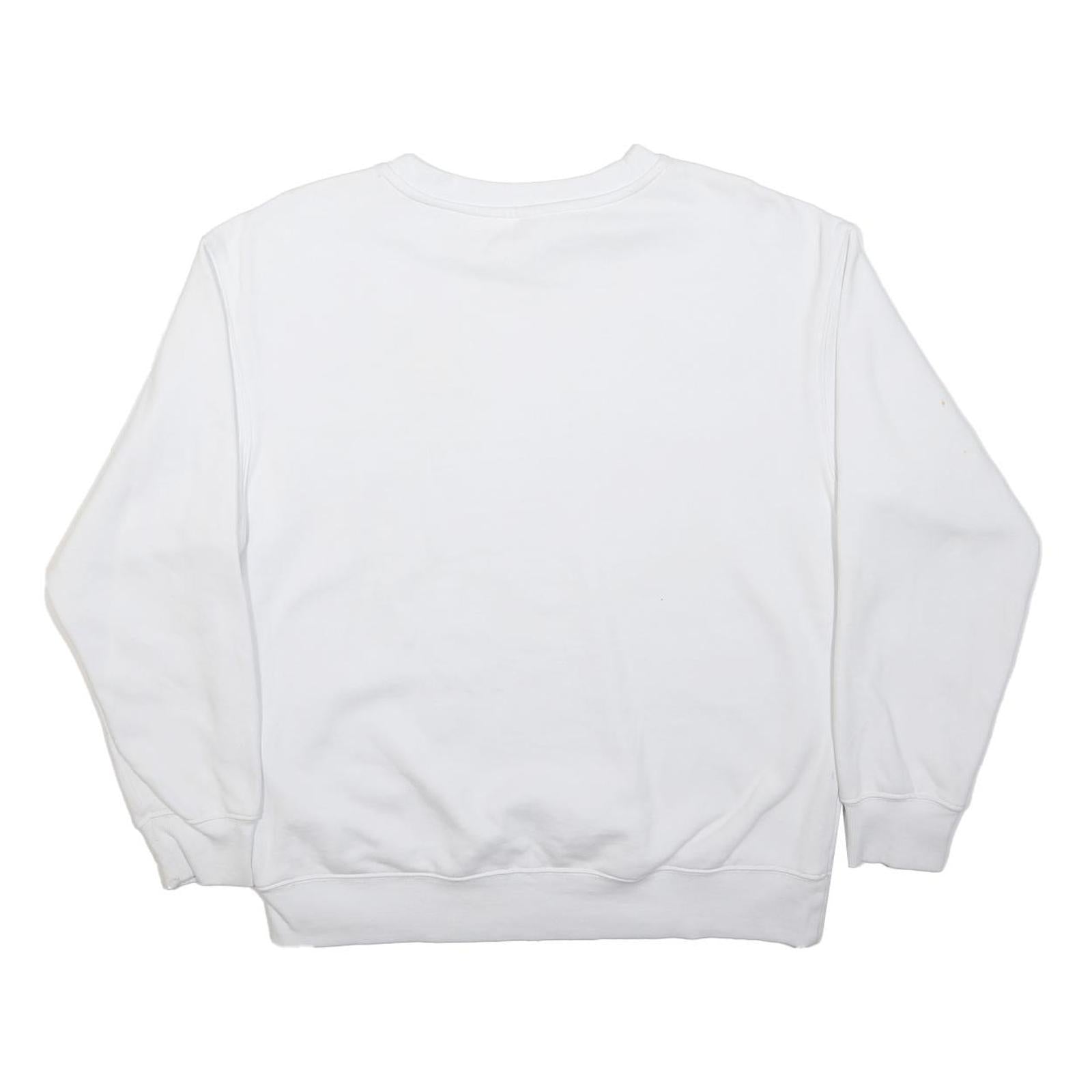 CALVIN KLEIN Mens White Crew Neck M Cotton Sweatshirt Classic Pullover