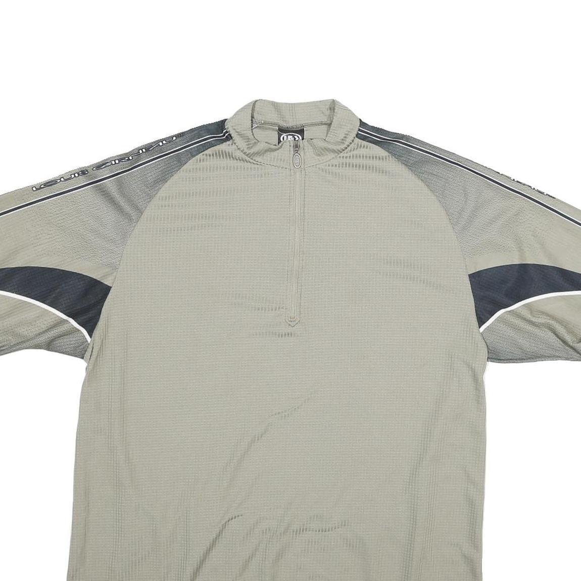 LOUIS GARNEU Mens Grey & Black Modern T-Shirt L Short Sleeve 1/4 Zip