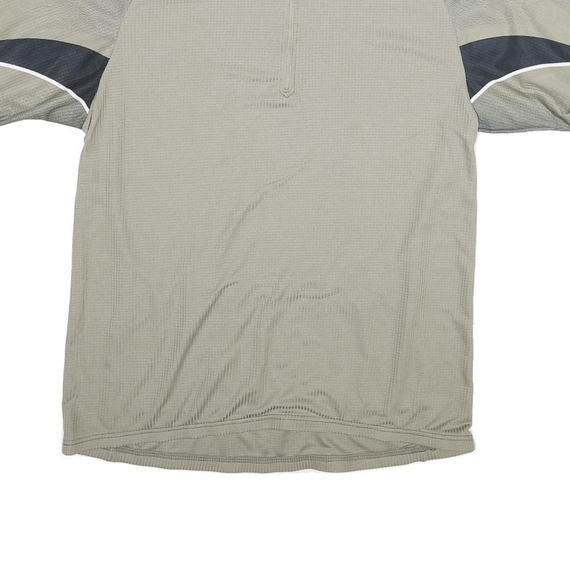 LOUIS GARNEU Mens Grey & Black Modern T-Shirt L Short Sleeve 1/4 Zip