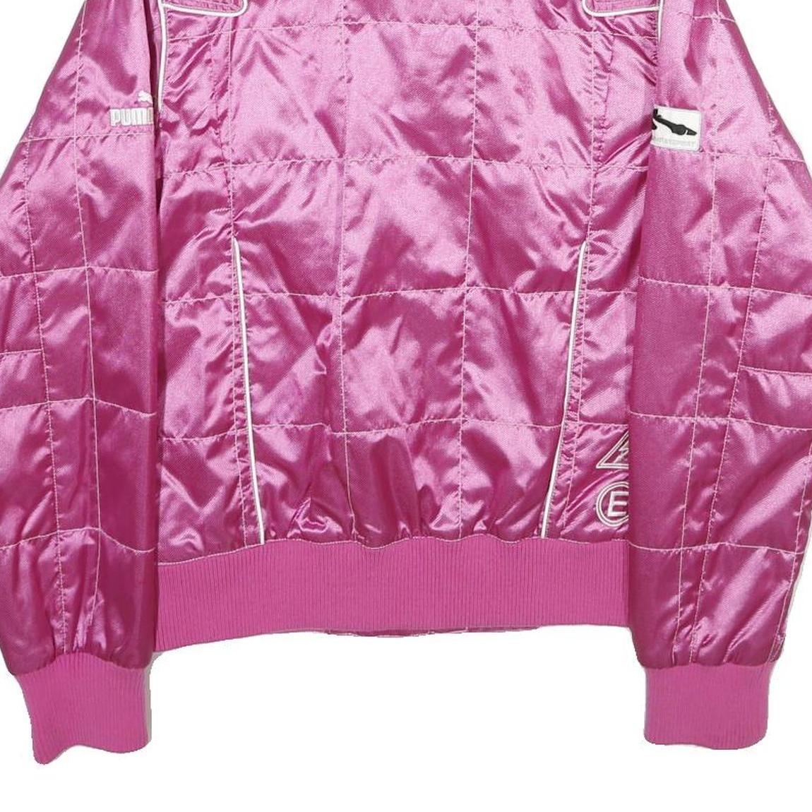 PUMA Womens Pink Nylon Jacket UK 10 Plain Logo Zip Fastening