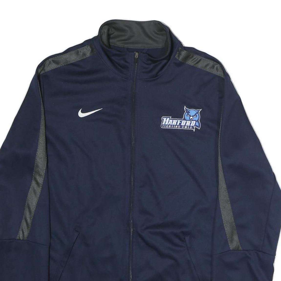 NIKE Mens Blue Navy Hartford Fighting Owls Track Jacket M Polyester Zip