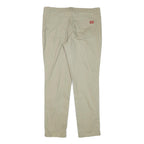 DICKIES Womens Cotton Blend Beige Slim Slim Straight Trousers W34 L30 Casual