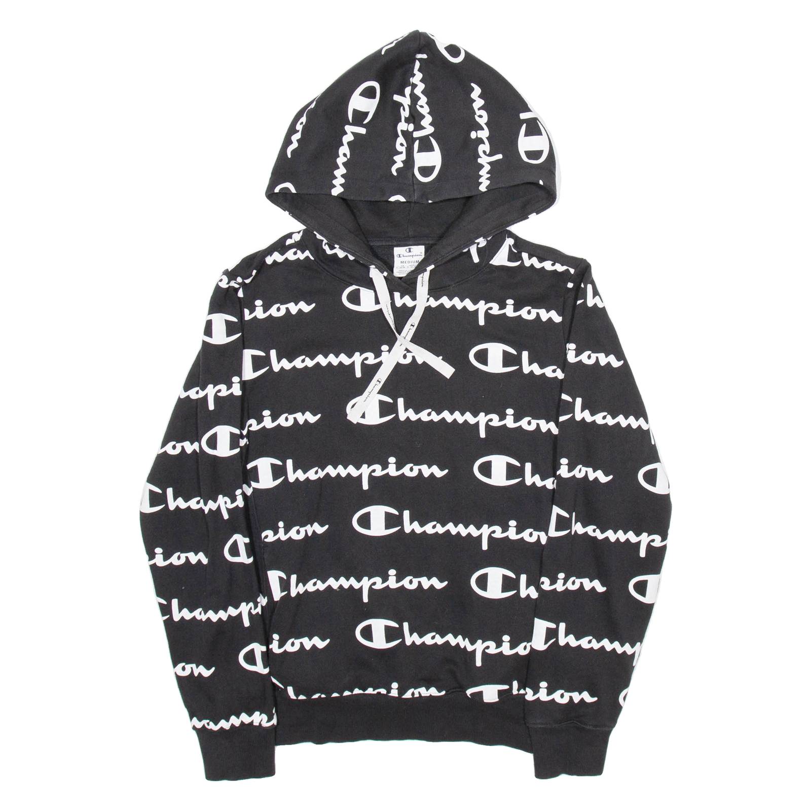 CHAMPION Mens Black Hoodie M