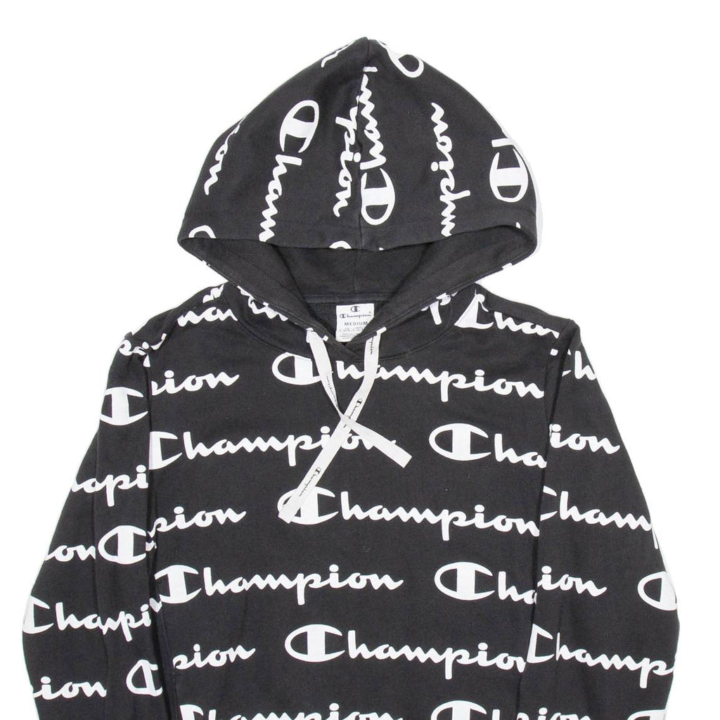 CHAMPION Mens Black Hoodie M