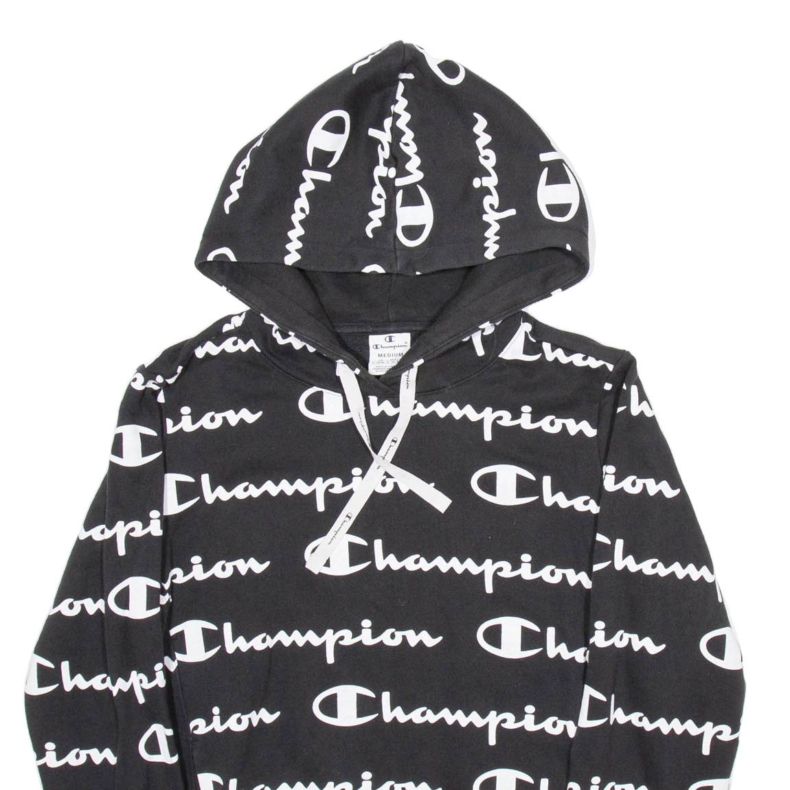 CHAMPION Mens Black Hoodie M