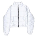 FILA Womens White Zip Up Puffer Jacket S Polyester Sportswear Light Warm