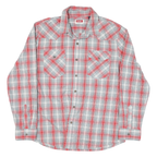 WRANGLER Mens White & Red Checked Cotton Blend Shirt L Long Sleeve Casual