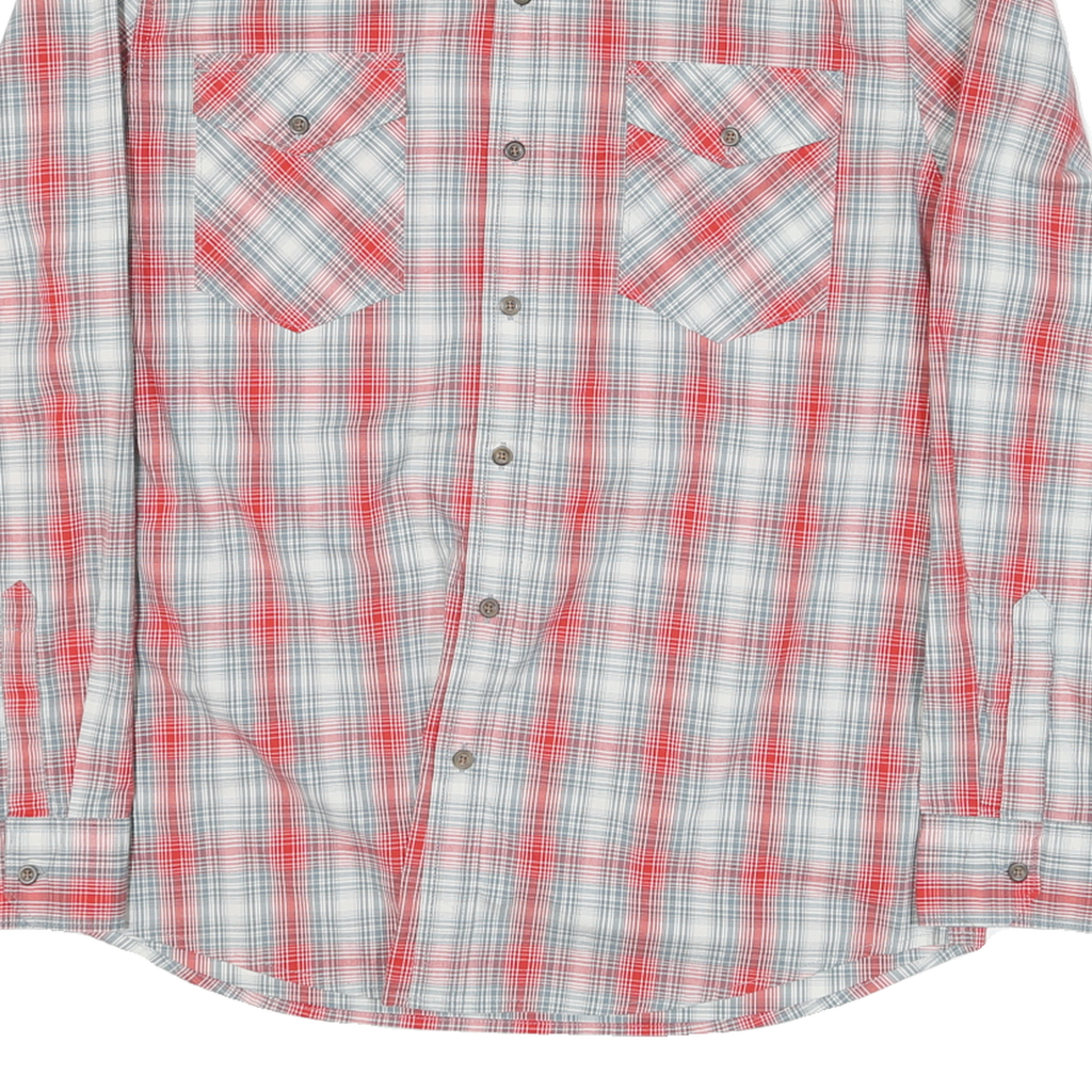 WRANGLER Mens White & Red Checked Cotton Blend Shirt L Long Sleeve Casual