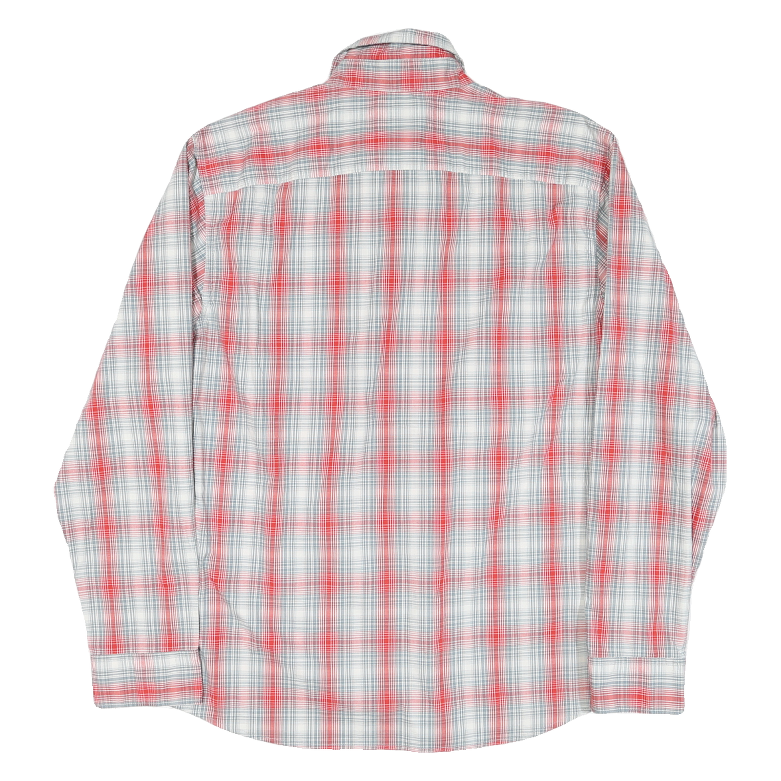 WRANGLER Mens White & Red Checked Cotton Blend Shirt L Long Sleeve Casual