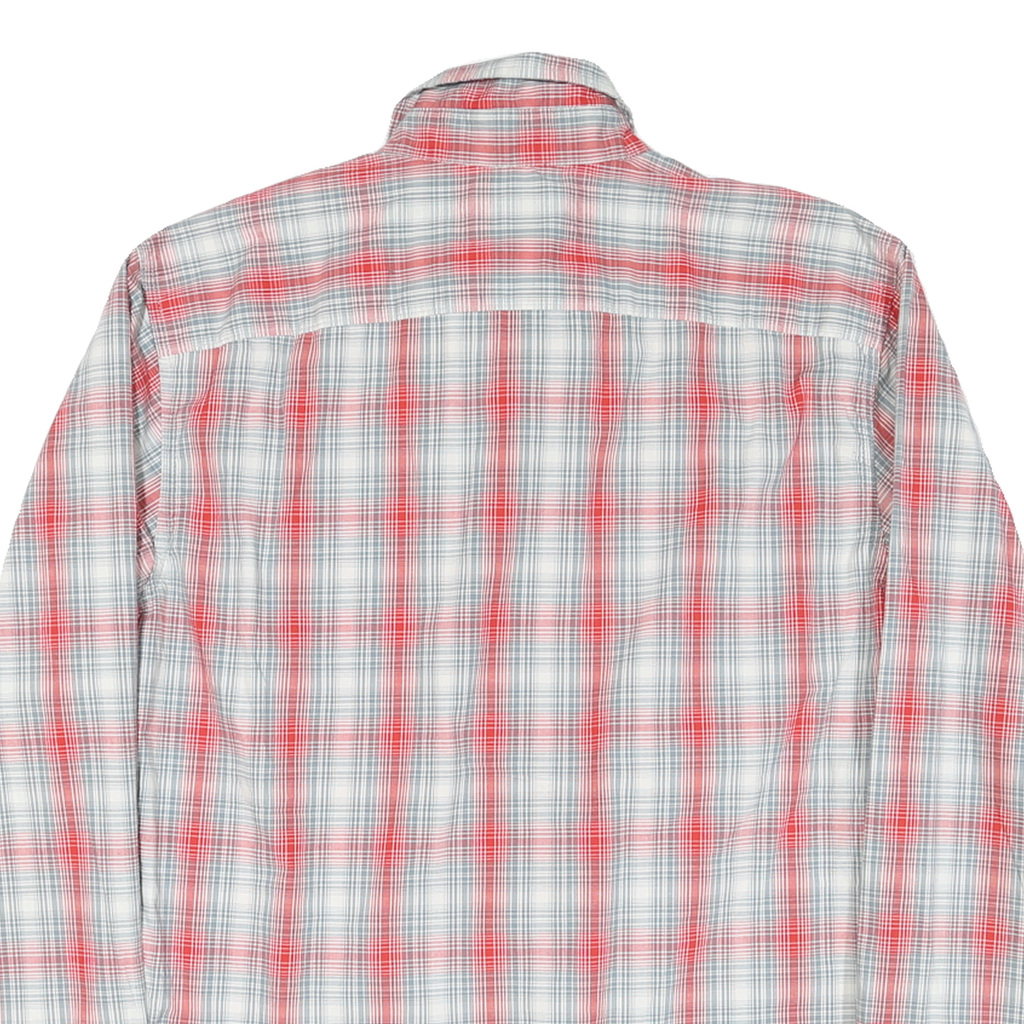 WRANGLER Mens White & Red Checked Cotton Blend Shirt L Long Sleeve Casual