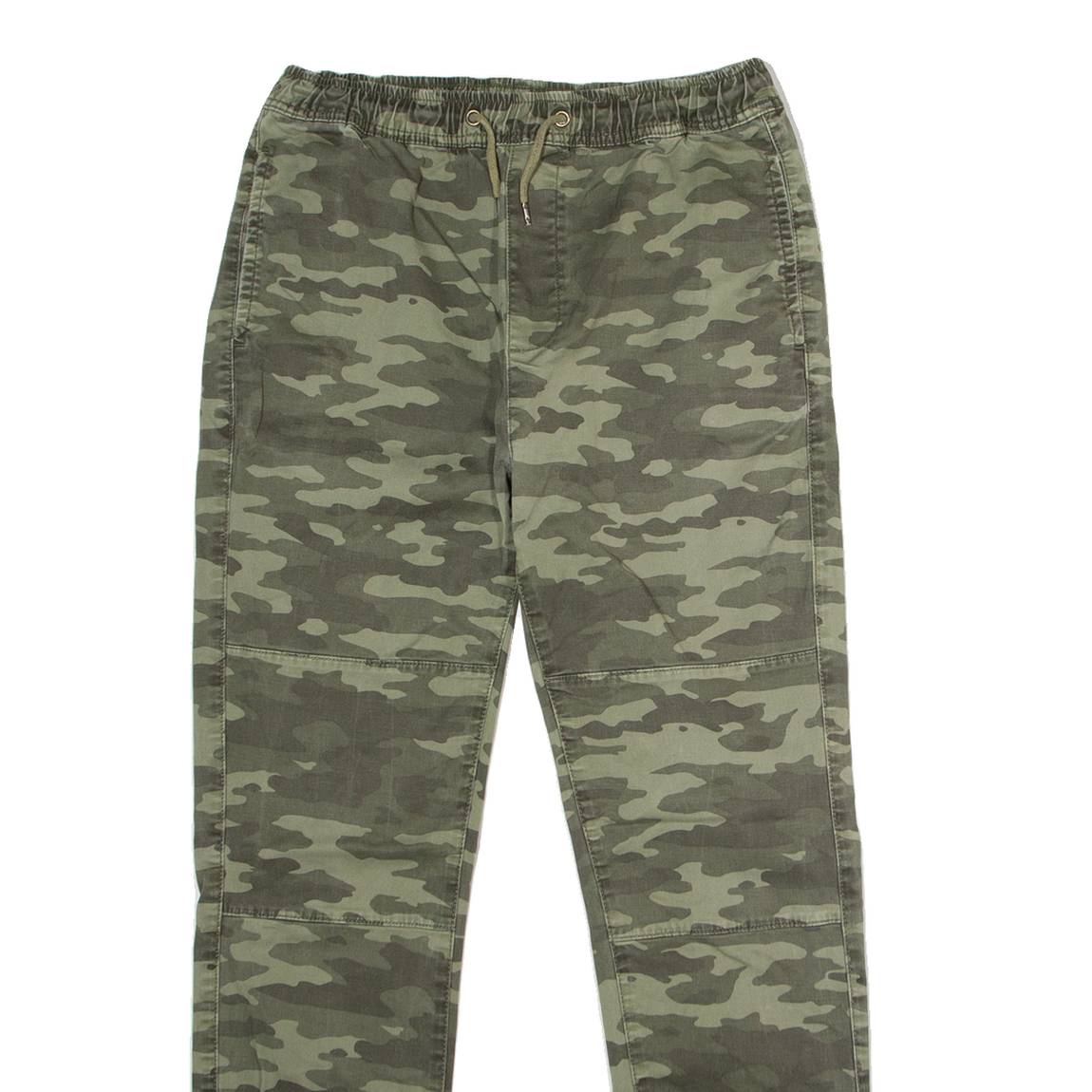 GEMO Cuffed Camouflage Cargo Mens Trousers Green Regular Straight W28 L28