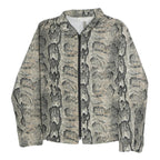 CANDA Womens Beige & Black Snake Print Jacket M Polyester Zip