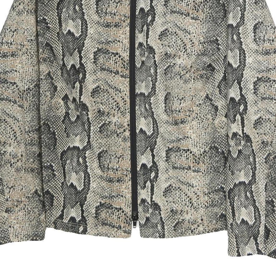 CANDA Womens Beige & Black Snake Print Jacket M Polyester Zip