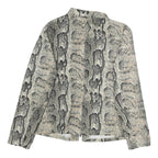 CANDA Womens Beige & Black Snake Print Jacket M Polyester Zip