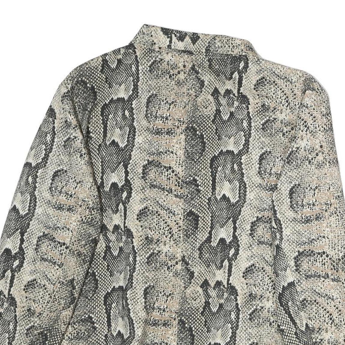 CANDA Womens Beige & Black Snake Print Jacket M Polyester Zip