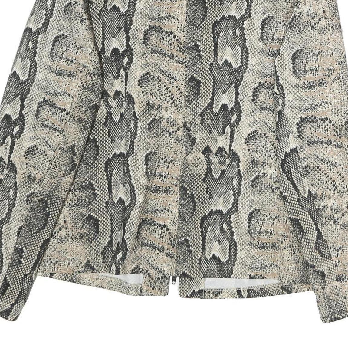 CANDA Womens Beige & Black Snake Print Jacket M Polyester Zip