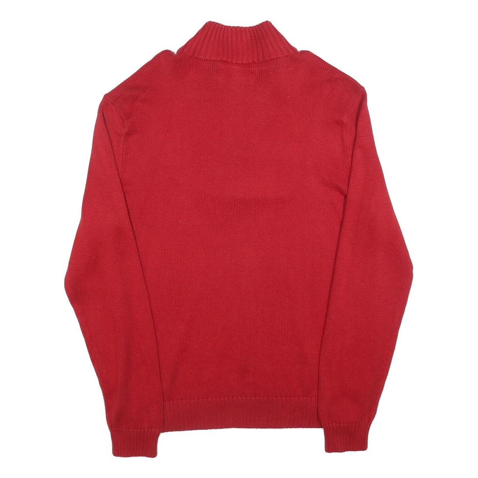 POLO RALPH LAUREN Mens Red Pullover Plain Crew Neck Basic Knit L Cotton Jumper