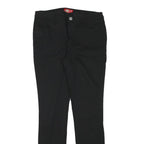 DICKIES Womens Black Slim Cotton Blend Trousers W30 L31 Zip Classic Fit