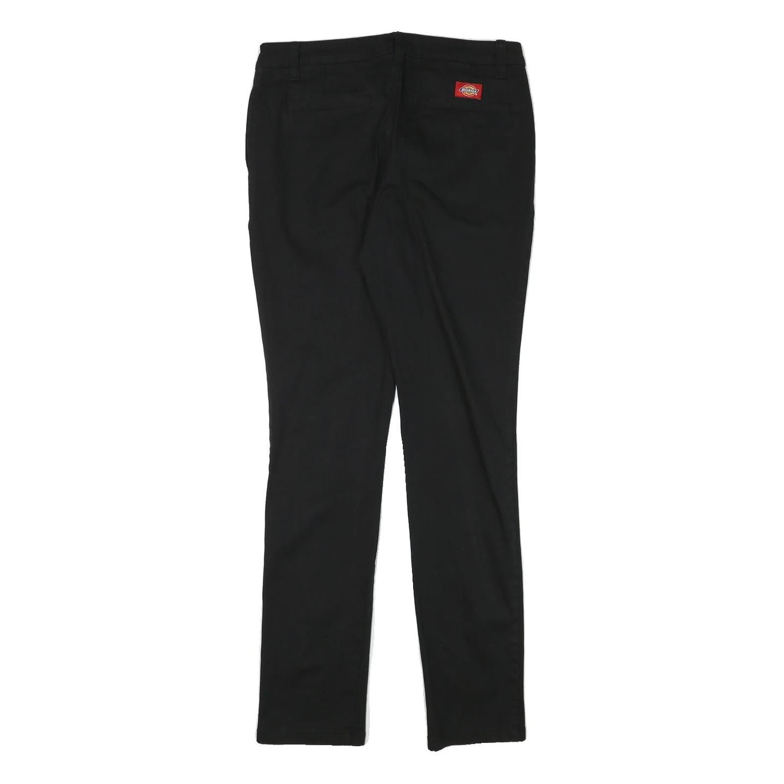 DICKIES Womens Black Slim Cotton Blend Trousers W30 L31 Zip Classic Fit