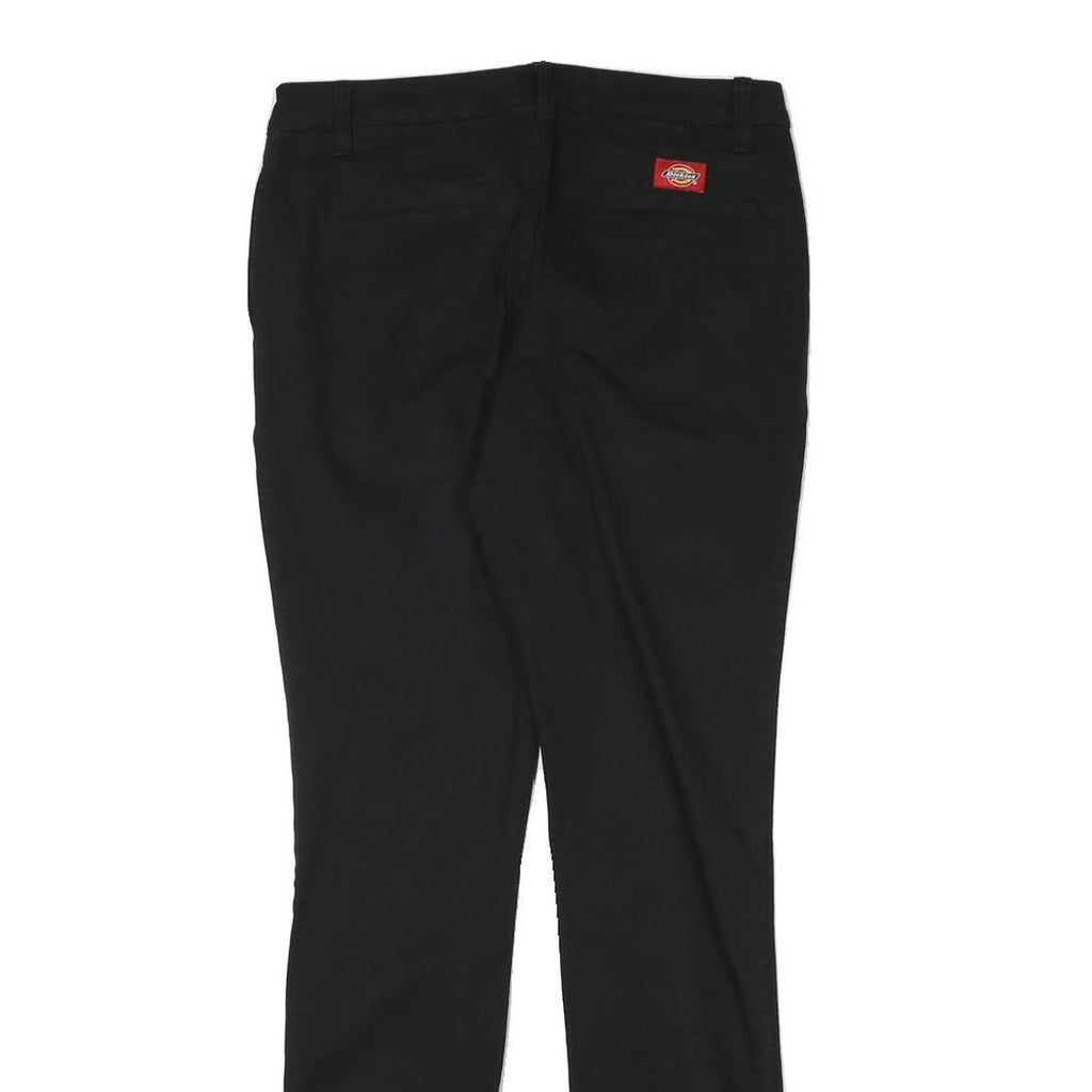 DICKIES Womens Black Slim Cotton Blend Trousers W30 L31 Zip Classic Fit