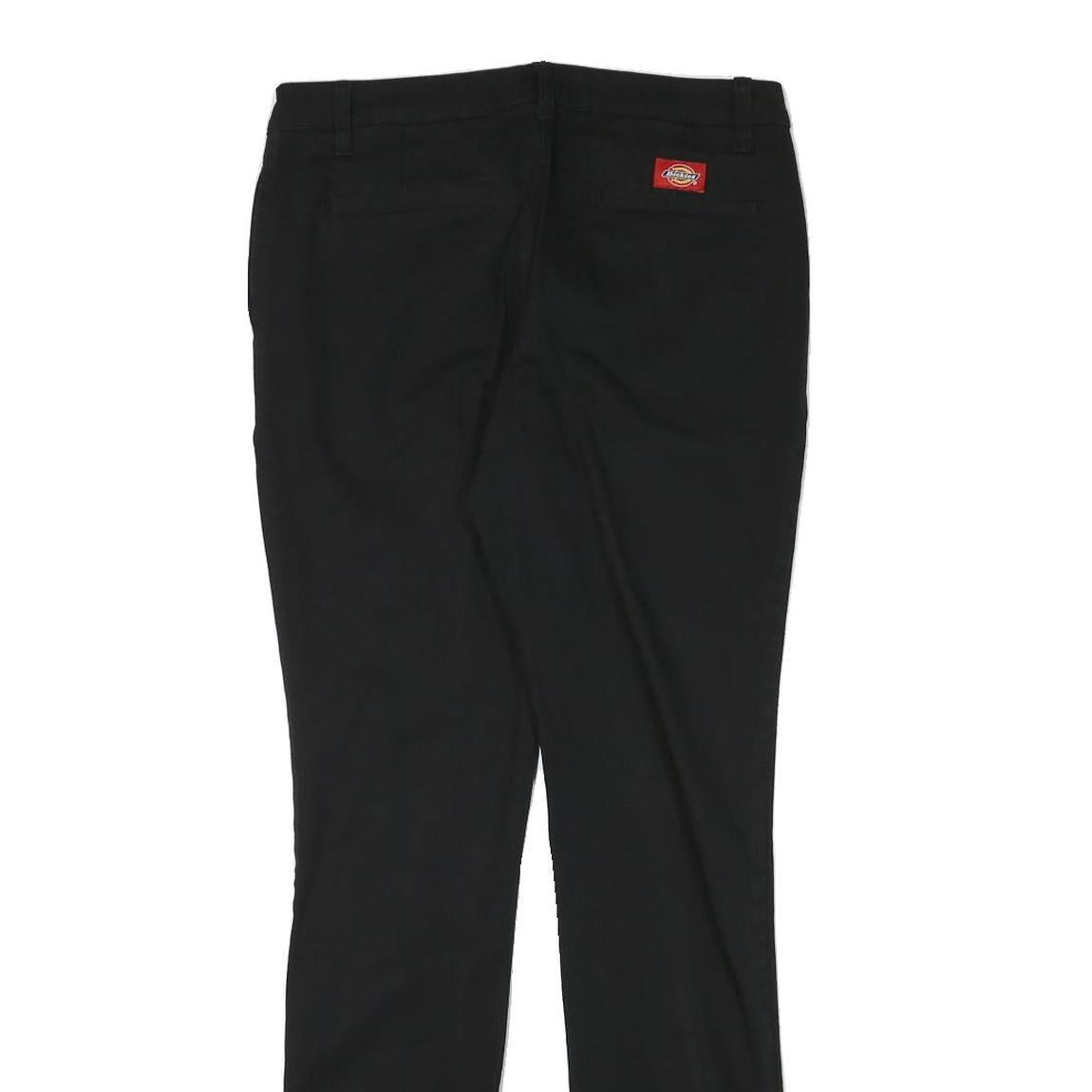 DICKIES Womens Black Slim Cotton Blend Trousers W30 L31 Zip Classic Fit