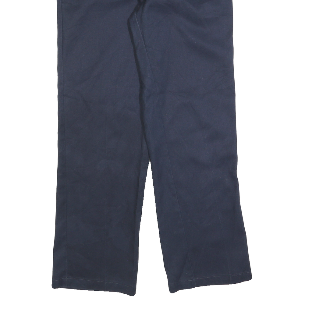 DICKIES Mens Cotton Blend Navy Regular Straight Trousers W31 L30 Workwear