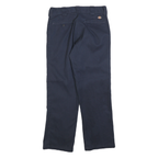 DICKIES Mens Cotton Blend Navy Regular Straight Trousers W31 L30 Workwear