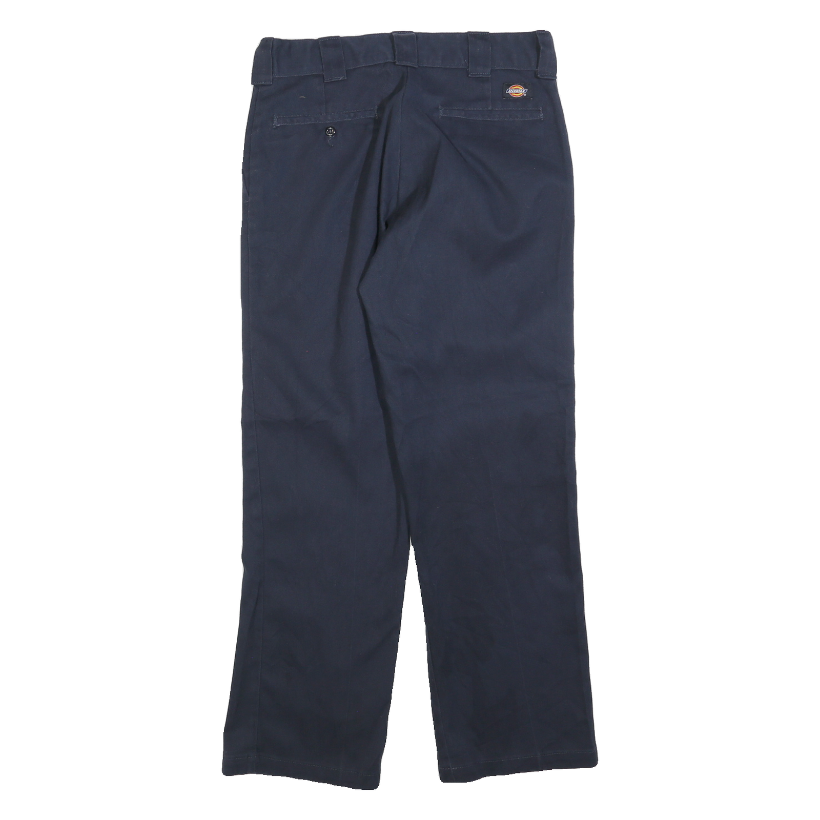 DICKIES Mens Cotton Blend Navy Regular Straight Trousers W31 L30 Workwear