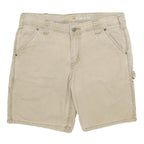 CARHARTT Womens Shorts Beige Casual Plain UK 10 W32 Original Fit Cotton Blend