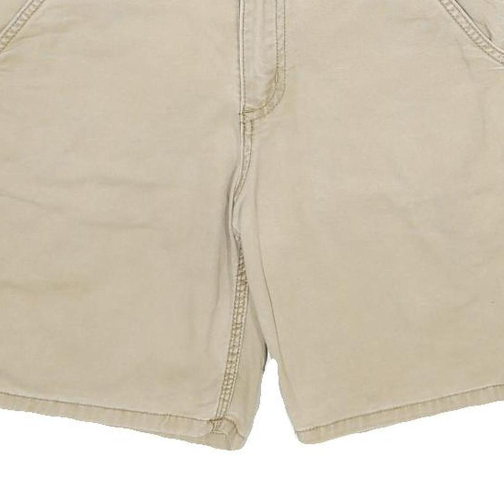 CARHARTT Womens Shorts Beige Casual Plain UK 10 W32 Original Fit Cotton Blend