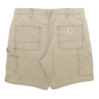 CARHARTT Womens Shorts Beige Casual Plain UK 10 W32 Original Fit Cotton Blend
