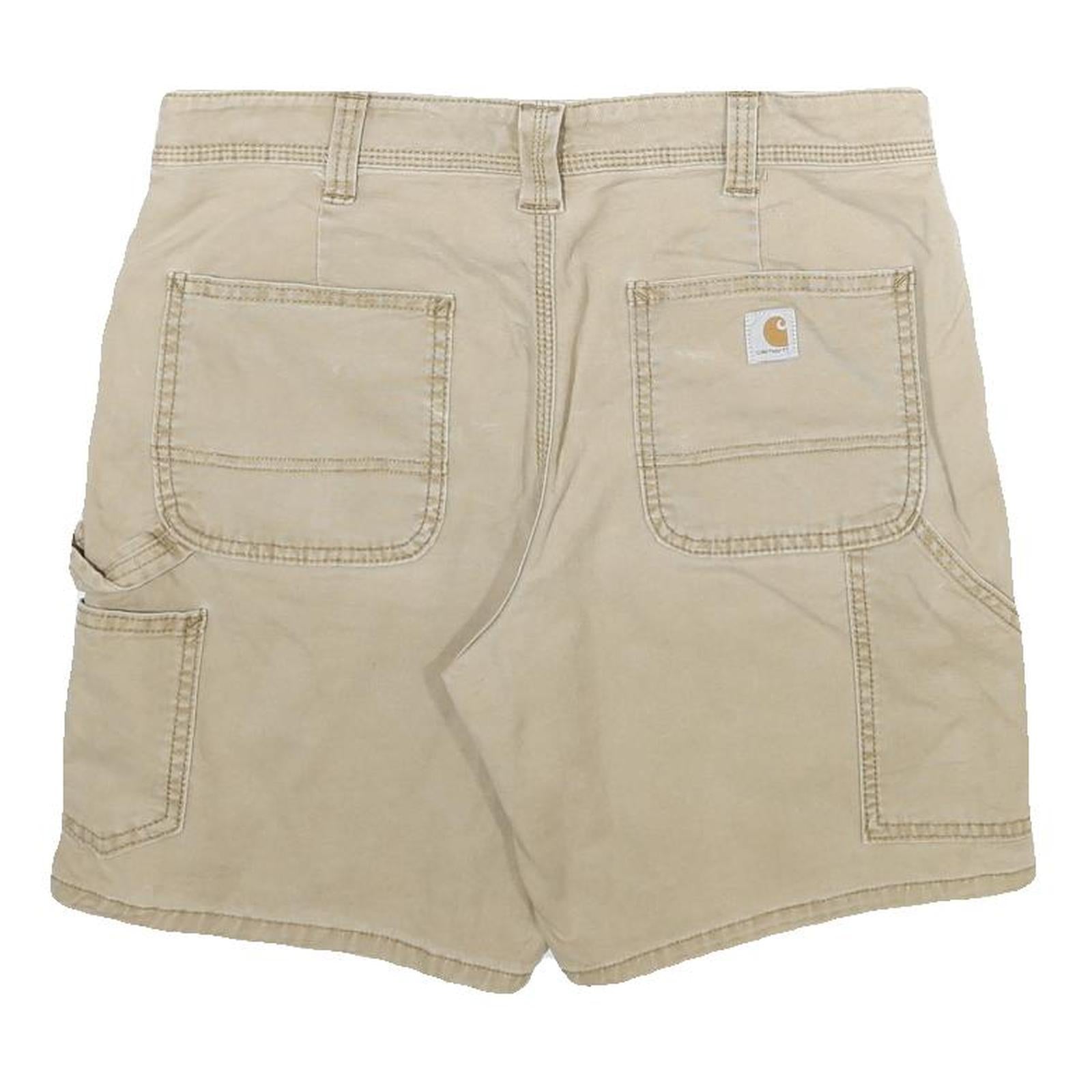 CARHARTT Womens Shorts Beige Casual Plain UK 10 W32 Original Fit Cotton Blend