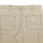 CARHARTT Womens Shorts Beige Casual Plain UK 10 W32 Original Fit Cotton Blend
