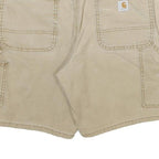 CARHARTT Womens Shorts Beige Casual Plain UK 10 W32 Original Fit Cotton Blend